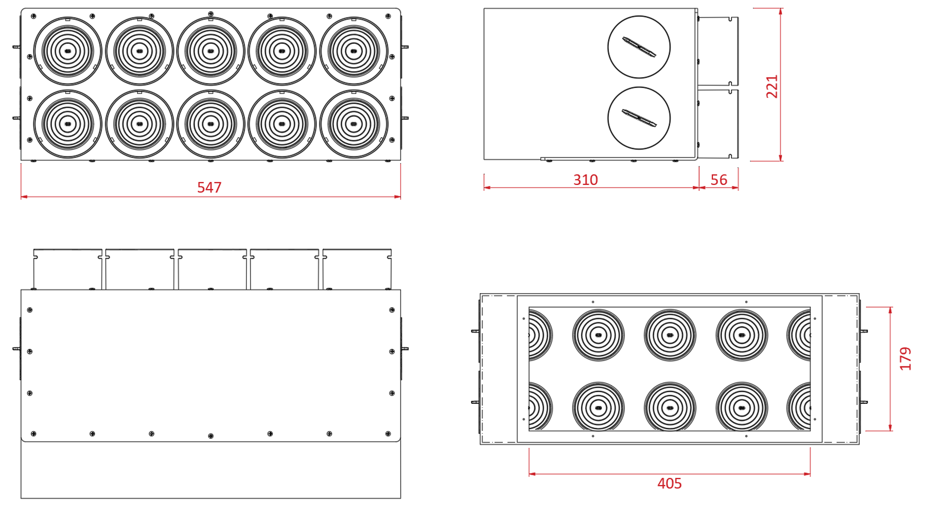 Dimensioni box di distribuzione large Eurotherm